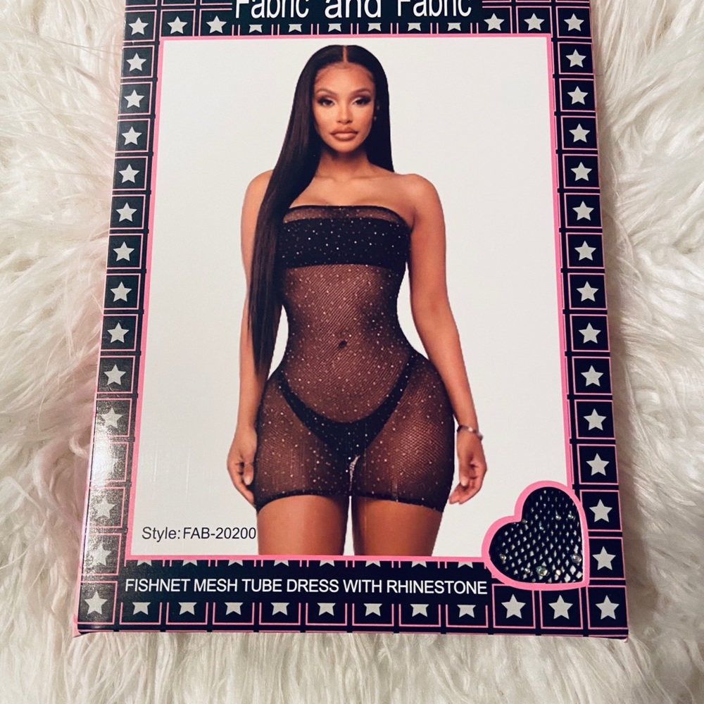 New! ⭐️ Mesh Tube Dress with Rhinestones
